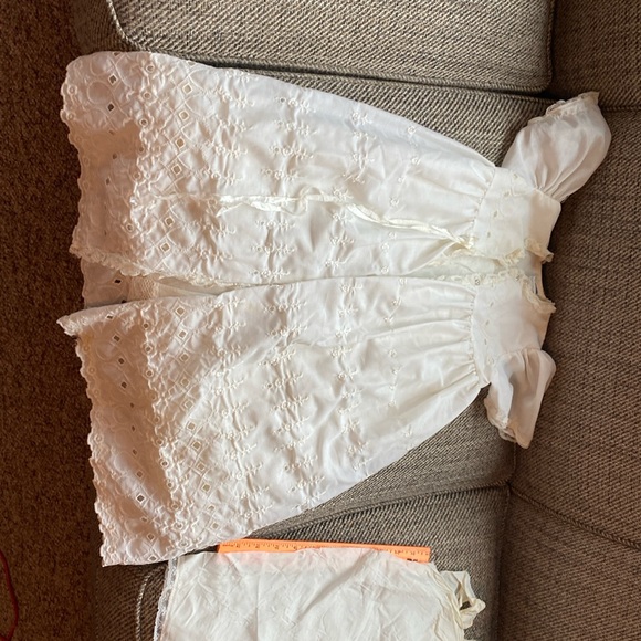 Vintage 40’s White Child’s Baby Girls Dress & Slip 3-6 months? - Picture 1 of 7
